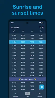 Sunrise and Sunset Times screenshot 1