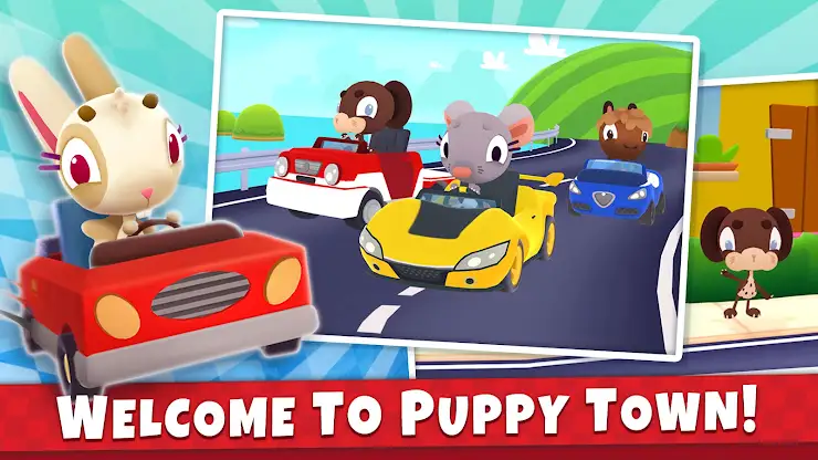 Puppy Cars – Kids Racing Game screenshot 1