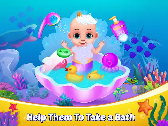 Mermaid Mommy Baby Care Game screenshot 1