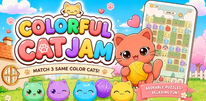 Colorful Cat Jam — Android game banner