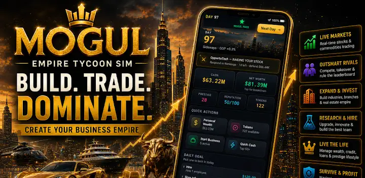 MOGUL - Empire Tycoon Sim — Android game banner
