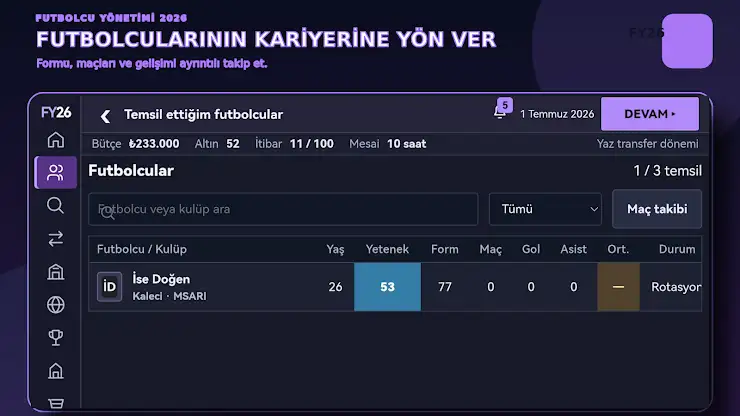 Futbolcu Yönetimi 2026 screenshot 2