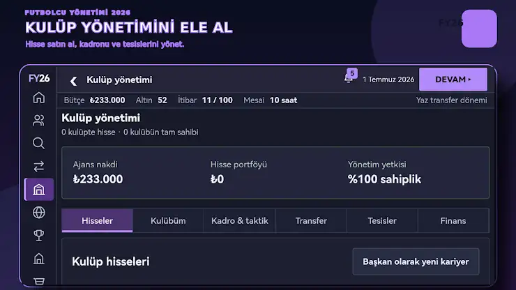 Futbolcu Yönetimi 2026 screenshot 5