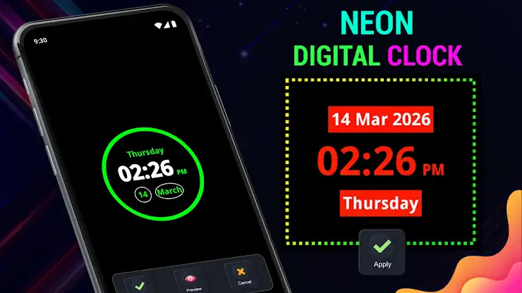Neon Digital Clock screenshot 5