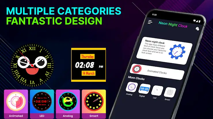 Neon Digital Clock screenshot 4