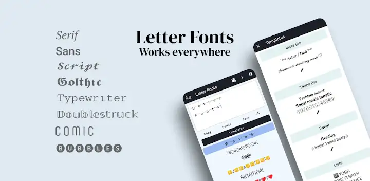 Letter Fonts - Stylish Text — Android app banner