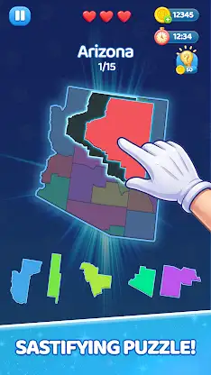 World Fit : States Puzzle screenshot 1