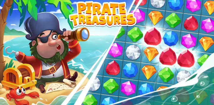 Pirate Treasures: Jewel & Gems — Android game banner