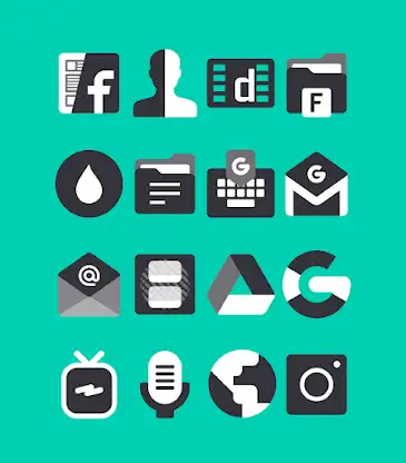 Black and White - Icon Pack screenshot 2