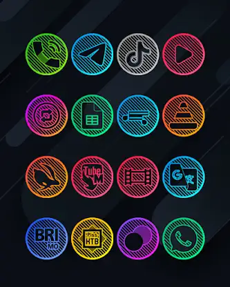 Lines Circle - Neon Icon Pack screenshot 5