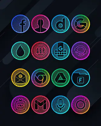 Lines Circle - Neon Icon Pack screenshot 2