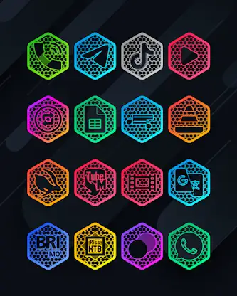 Hexanet - Neon Icon Pack screenshot 1