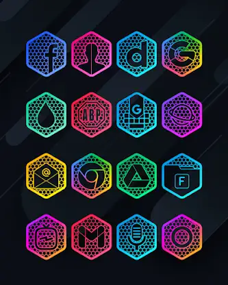 Hexanet - Neon Icon Pack screenshot 3