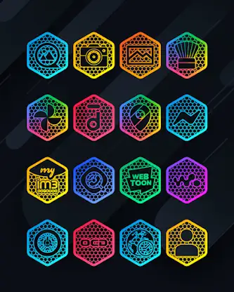 Hexanet - Neon Icon Pack screenshot 4