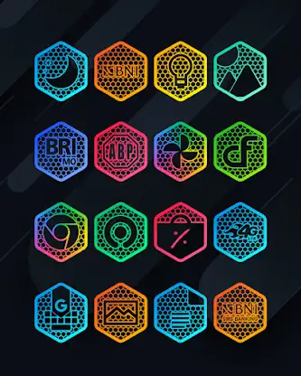 Hexanet - Neon Icon Pack screenshot 2