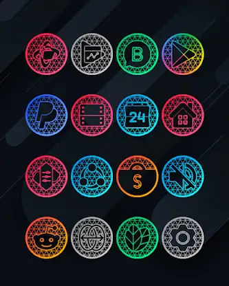 Pixel Net - Neon Icon Pack screenshot 2