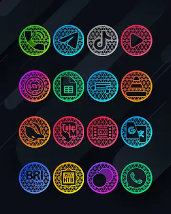 Pixel Net - Neon Icon Pack screenshot 1