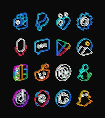 Outline 3D - Line icon pack screenshot 3