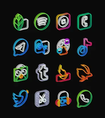 Outline 3D - Line icon pack screenshot 4
