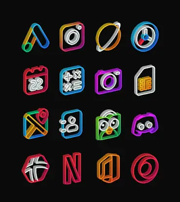 Outline 3D - Line icon pack screenshot 2