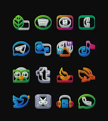 Dock Outline - 3D Icon Pack screenshot 4