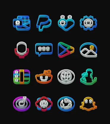 Dock Outline - 3D Icon Pack screenshot 3
