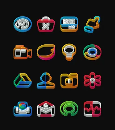 Dock Outline - 3D Icon Pack screenshot 1