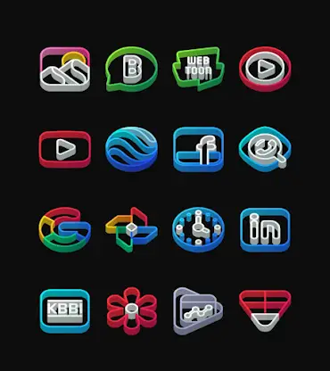 Dock Outline - 3D Icon Pack screenshot 5