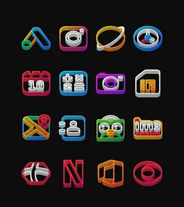 Dock Outline - 3D Icon Pack screenshot 2