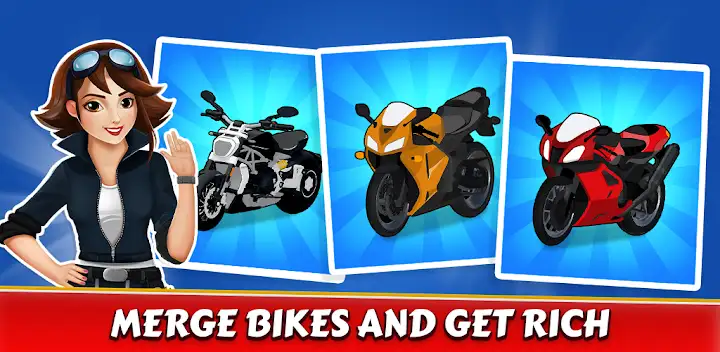 Merge Bike game Idle Tycoon — Android game banner