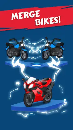Merge Bike game Idle Tycoon screenshot 1