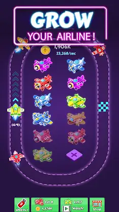 Merge Planes Neon Game Idle screenshot 3