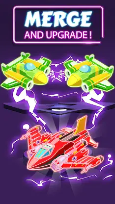 Merge Planes Neon Game Idle screenshot 2