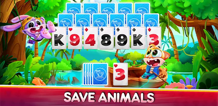 Solitaire TriPeaks Save Animal — Android game banner