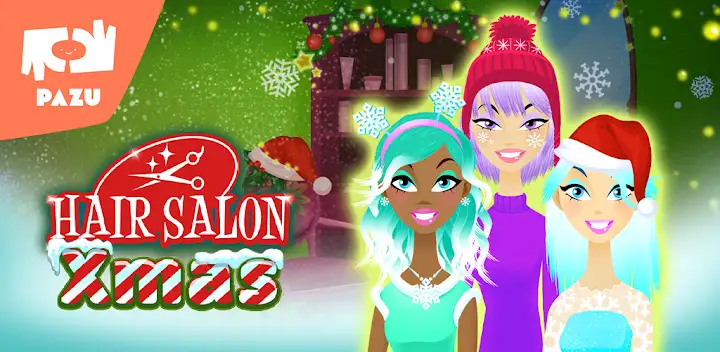 Girls Hair Salon Christmas — Android game banner