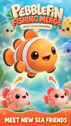 Pebblefin Fishing Merge screenshot 1
