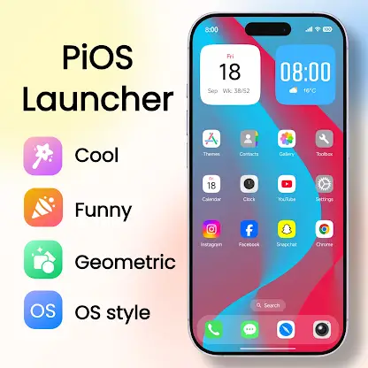 PiOS Launcher: Pi OS, π, theme screenshot 1