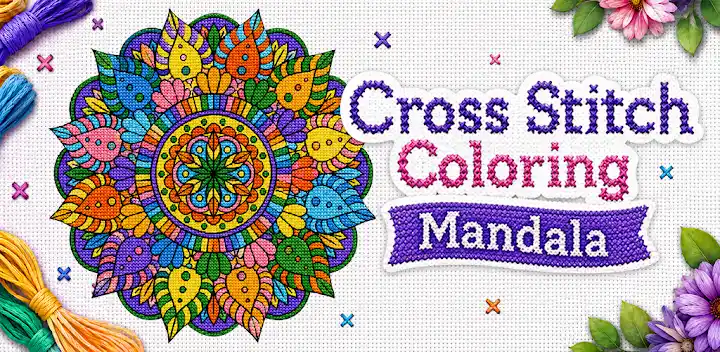 Cross Stitch Coloring Mandala — Android game banner