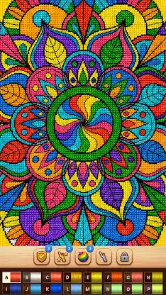 Cross Stitch Coloring Mandala screenshot 2