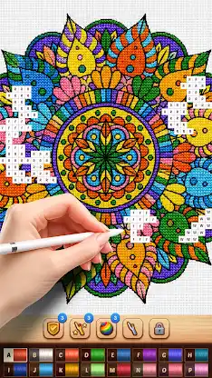 Cross Stitch Coloring Mandala screenshot 1