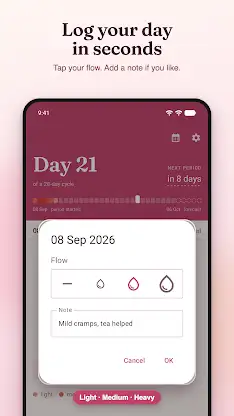 Simple Period tracker screenshot 2