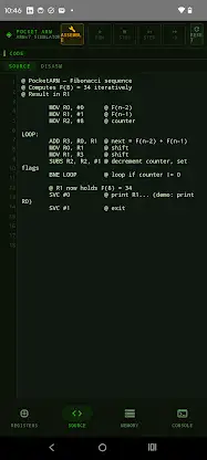Pocket ARM screenshot 2