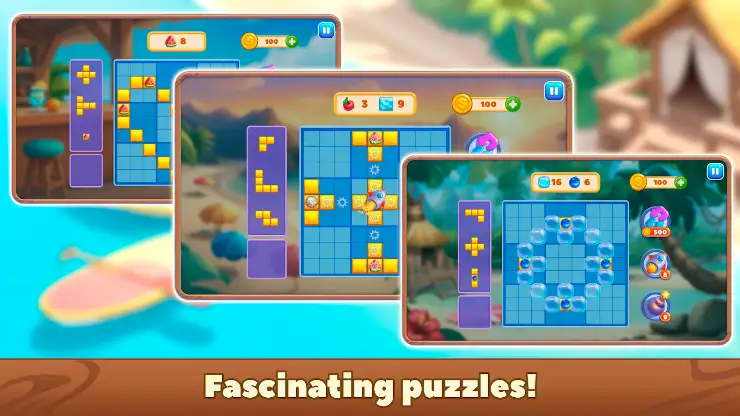 Block Puzzle Tropical Story screenshot 2