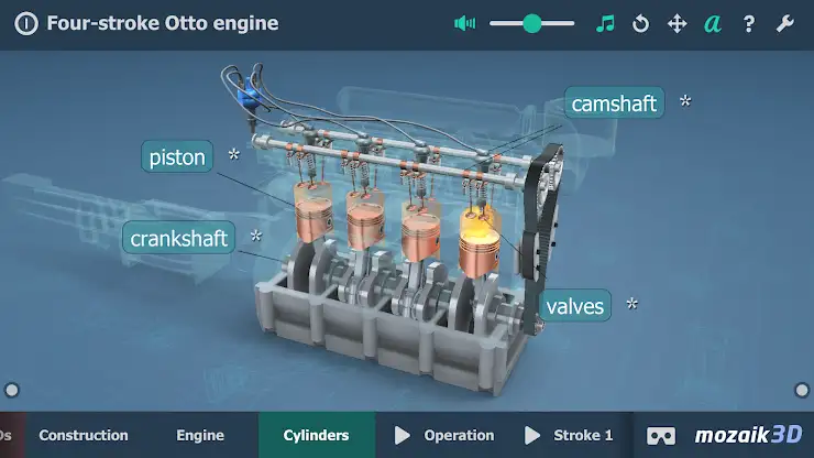 Four-stroke Otto engine 3D screenshot 3