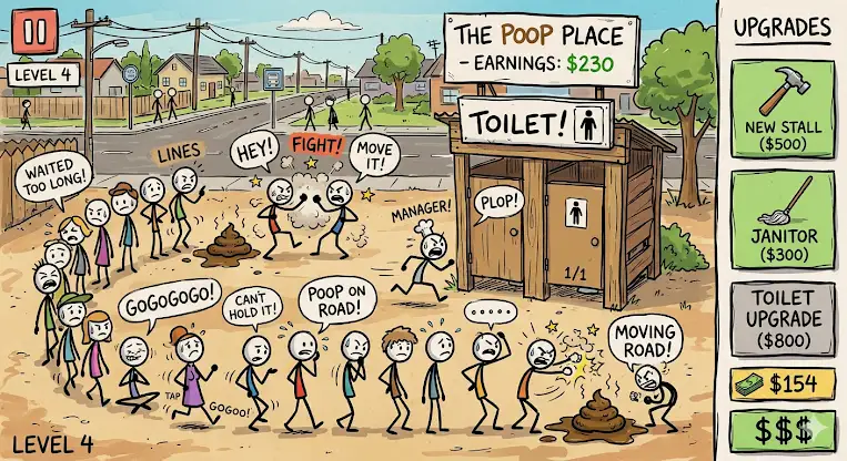 Poop Panic: Toilet Tycoon screenshot 1