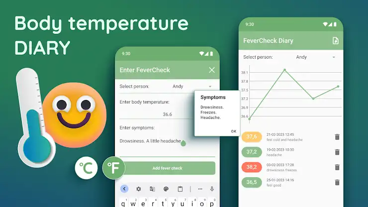 Body Temperature・Fever Tracker screenshot 1