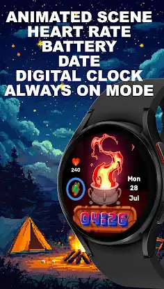 Animated Pixel Flame WatchFace screenshot 4