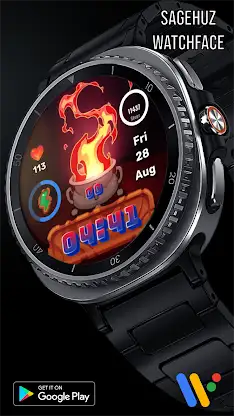 Animated Pixel Flame WatchFace screenshot 2