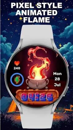 Animated Pixel Flame WatchFace screenshot 3