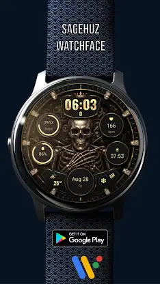 A141 Gold Skeleton Watchface screenshot 3